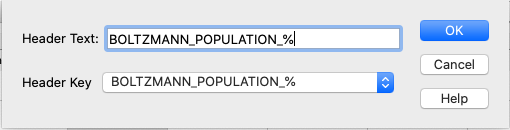 Column Header Dialog