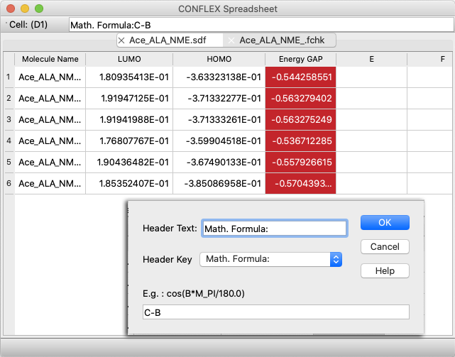 Column Header Math