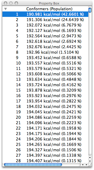 Conformers List